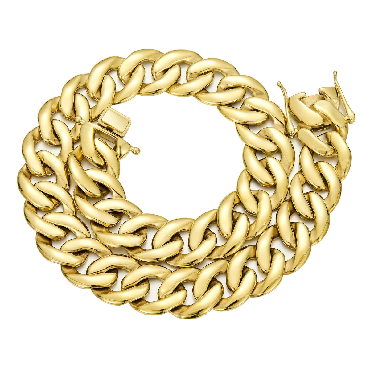 Men's Stainless Steel Gold-Plated Toggle Clasp Necklace
