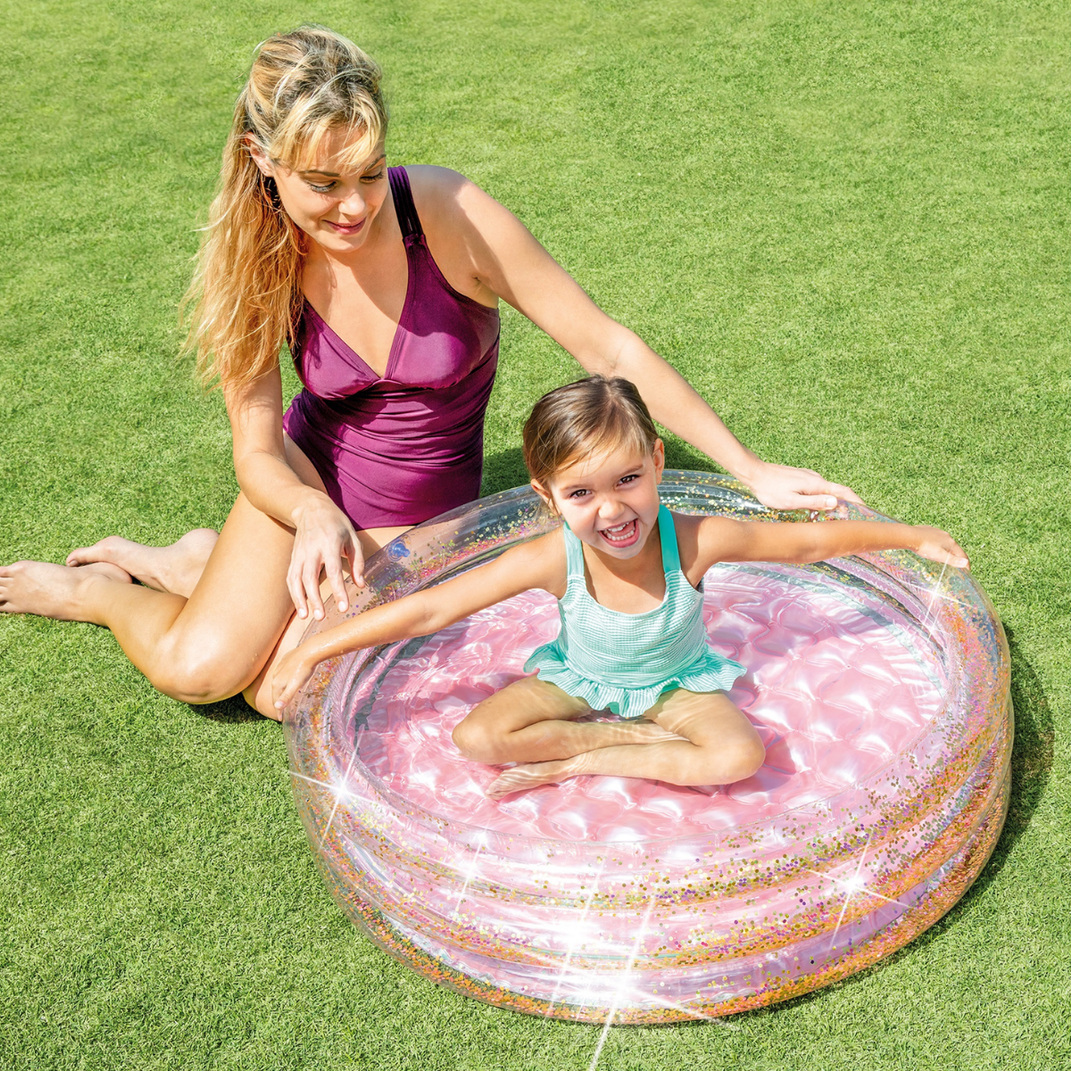 Glitter Mini Pool for Toddlers Durable Inflatable Water Play Pool - Image 2