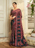Multicolour classic georgette saree with intricate printed details for women