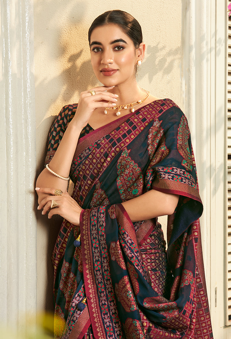 Multicolour Georgette Classic Saree for Elegant Ethnic Wear
