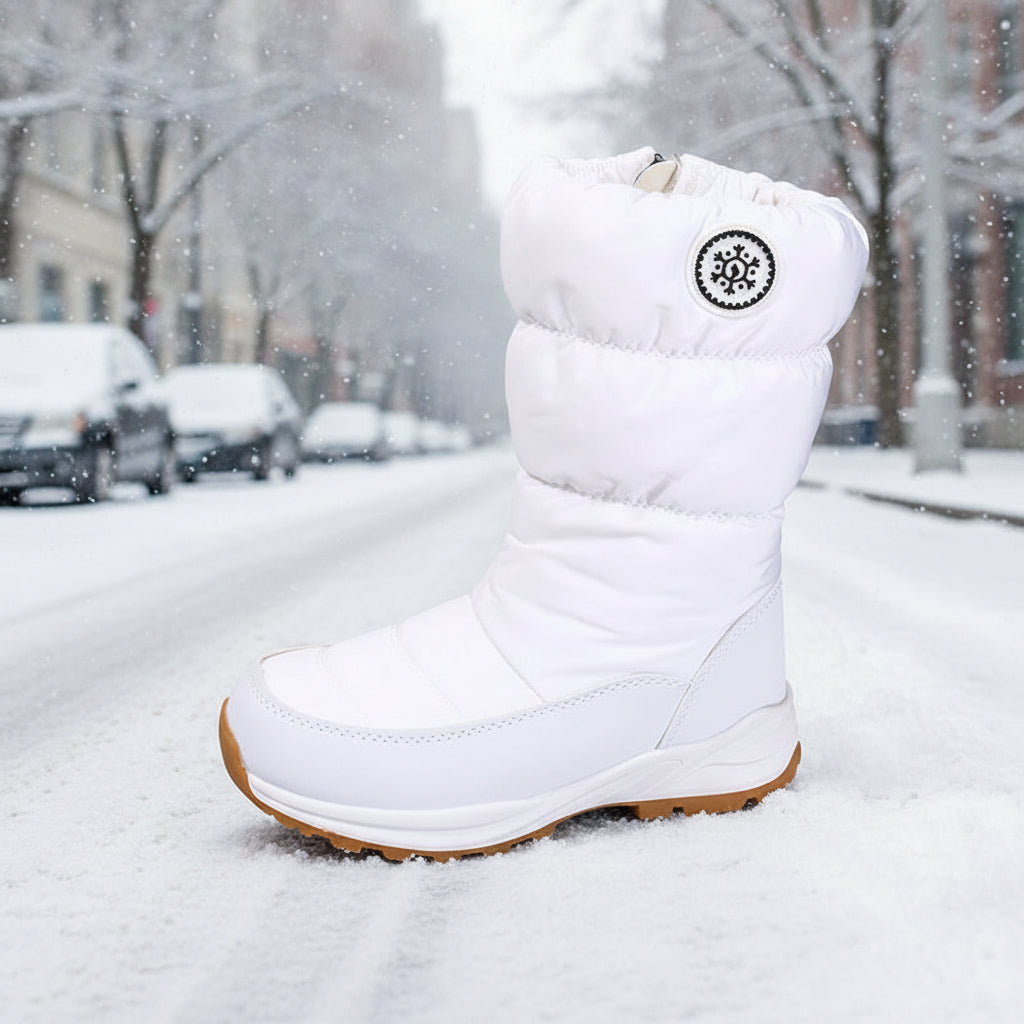 Women's Mid-Calf Insulated Snow Boots with Zipper Closure