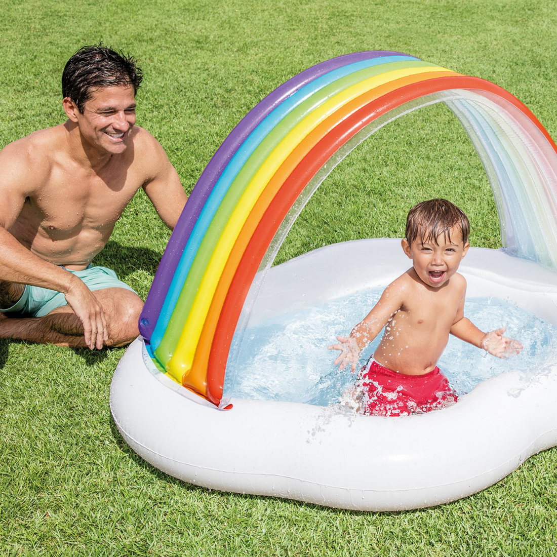 Rainbow Cloud Inflatable Baby Pool for Toddlers 1-3 Years - Image 2