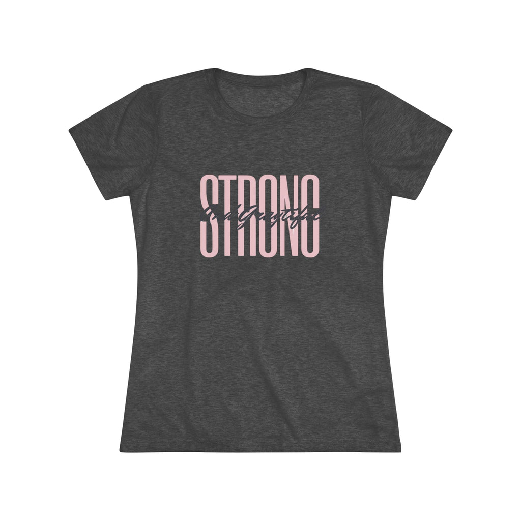 Women's Triblend Casual Minimalist T-Shirt in Gray, Pink, Black