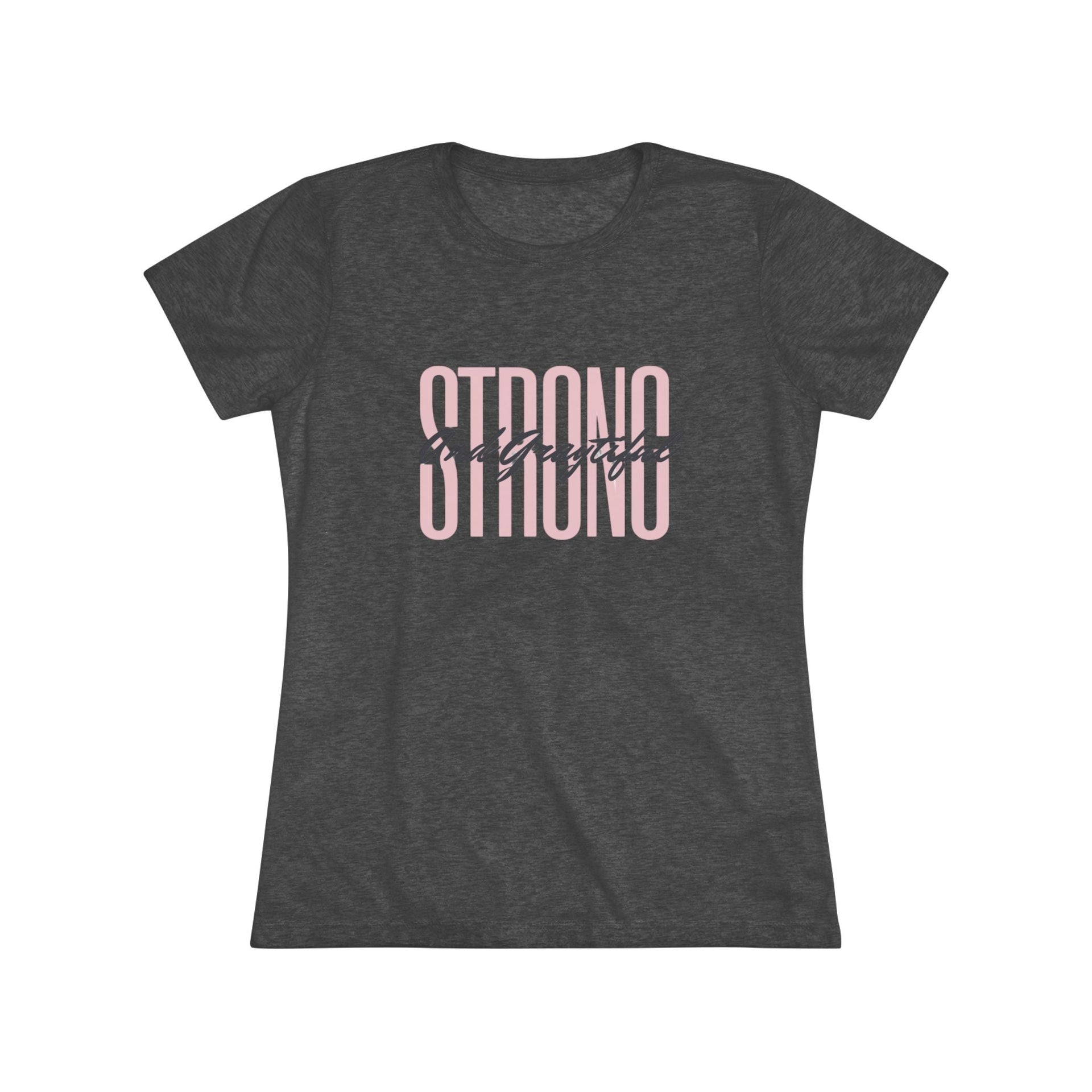 Women's Triblend Casual Minimalist T-Shirt in Gray, Pink, Black