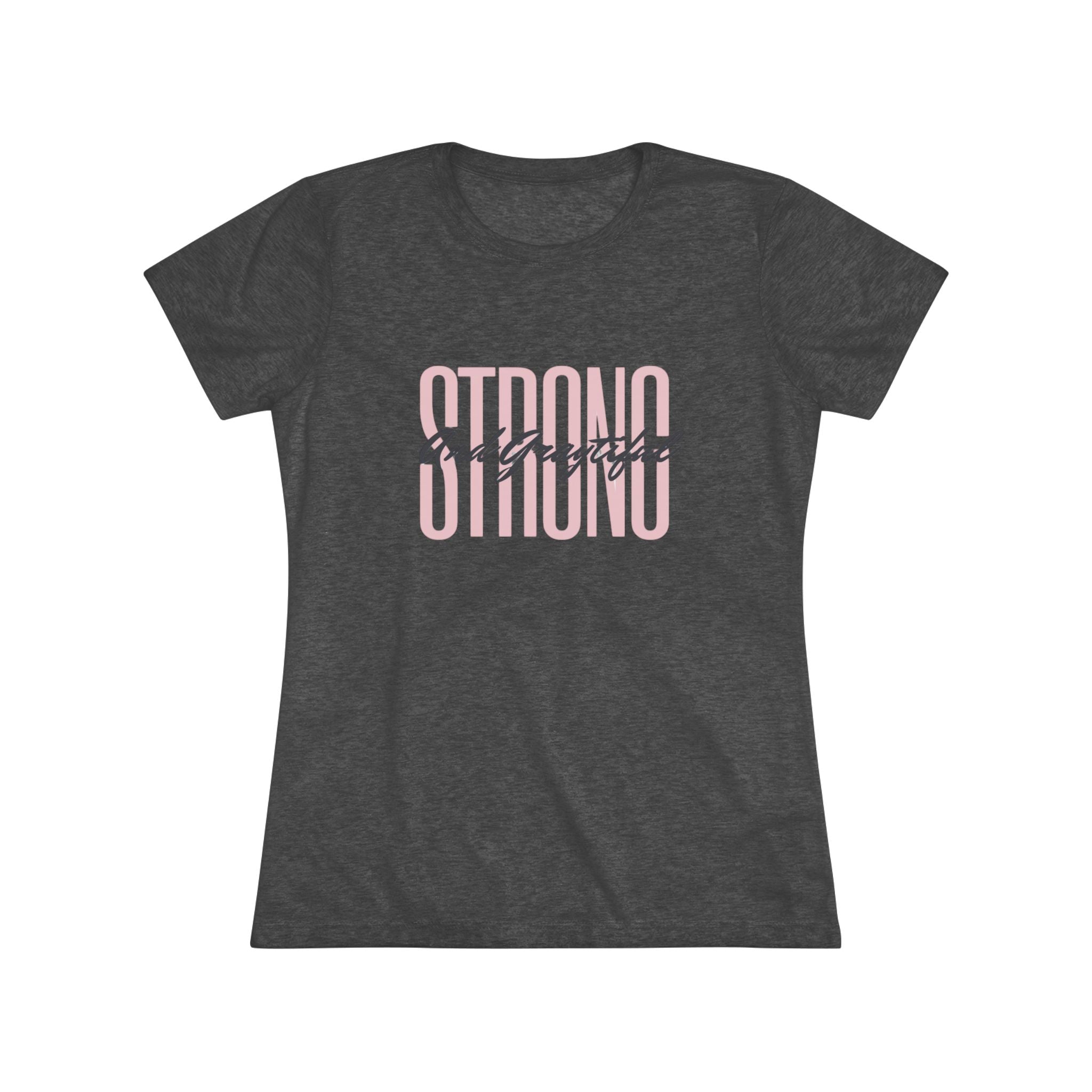 Women's Triblend Casual Minimalist T-Shirt in Gray, Pink, Black