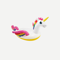 Giant inflatable unicorn pool island float with rainbow wings and mane