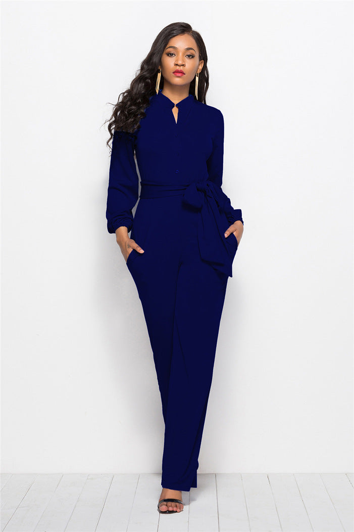 Plus Size Long Sleeve Jumpsuit for Women