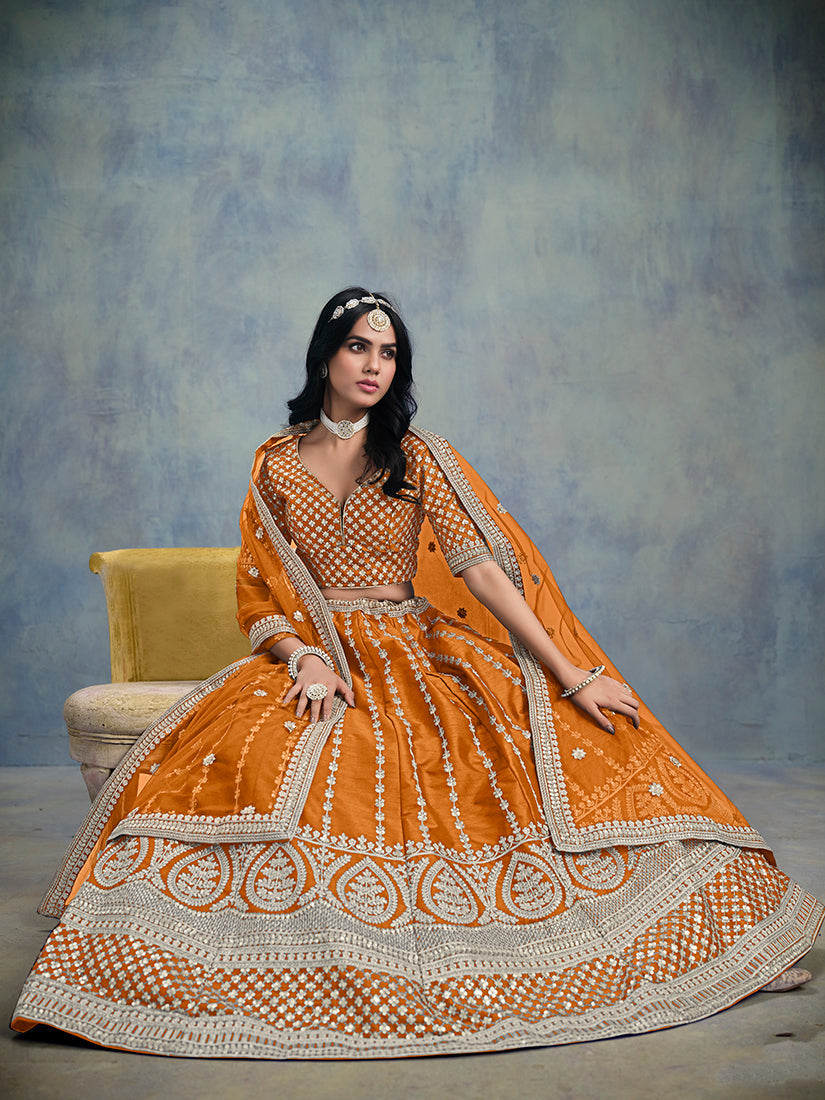 Purple Art Silk Embroidered Designer Lehenga Choli