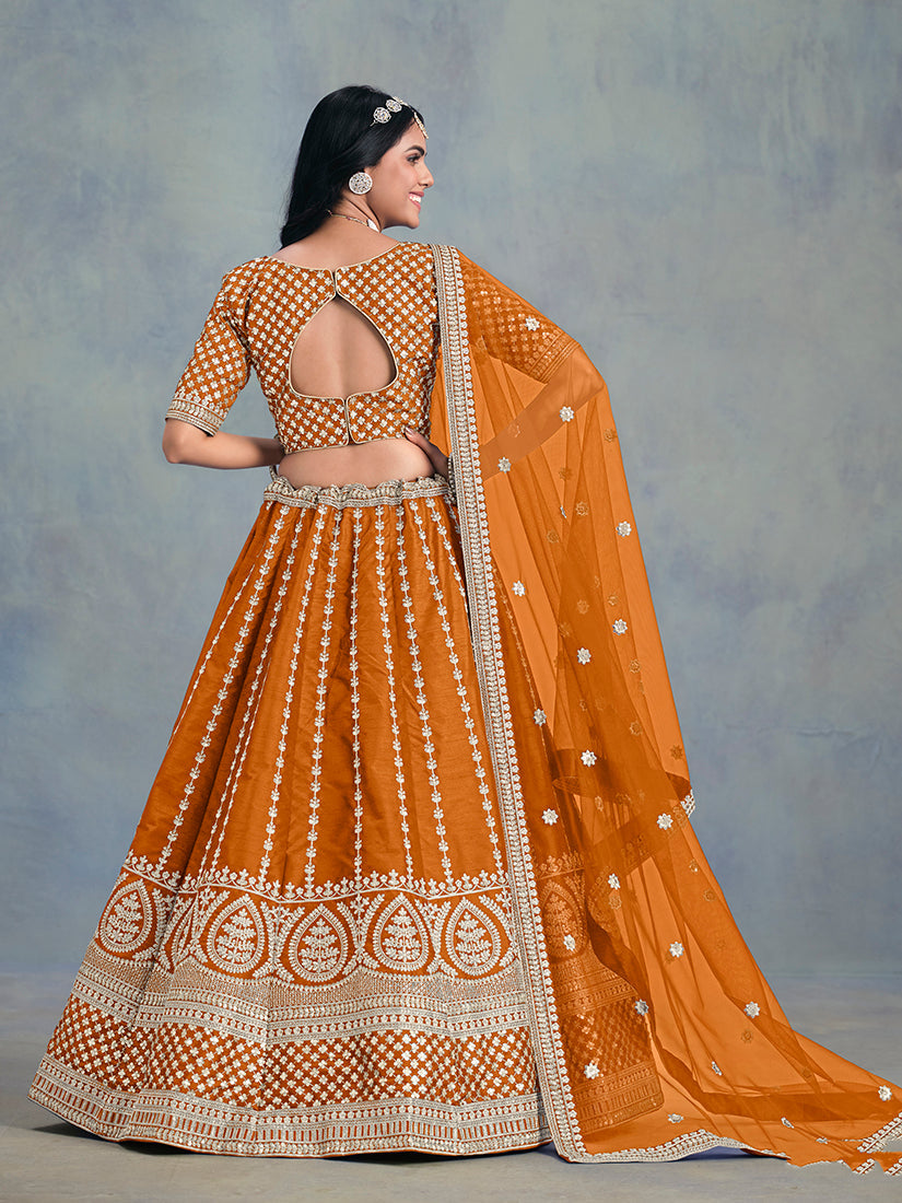 Purple Art Silk Embroidered Designer Lehenga Choli