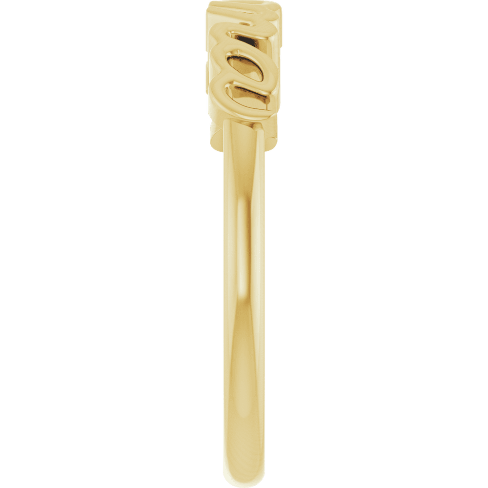 Mama Script Ring in Polished Gold - Minimalist Sentimental Jewelry