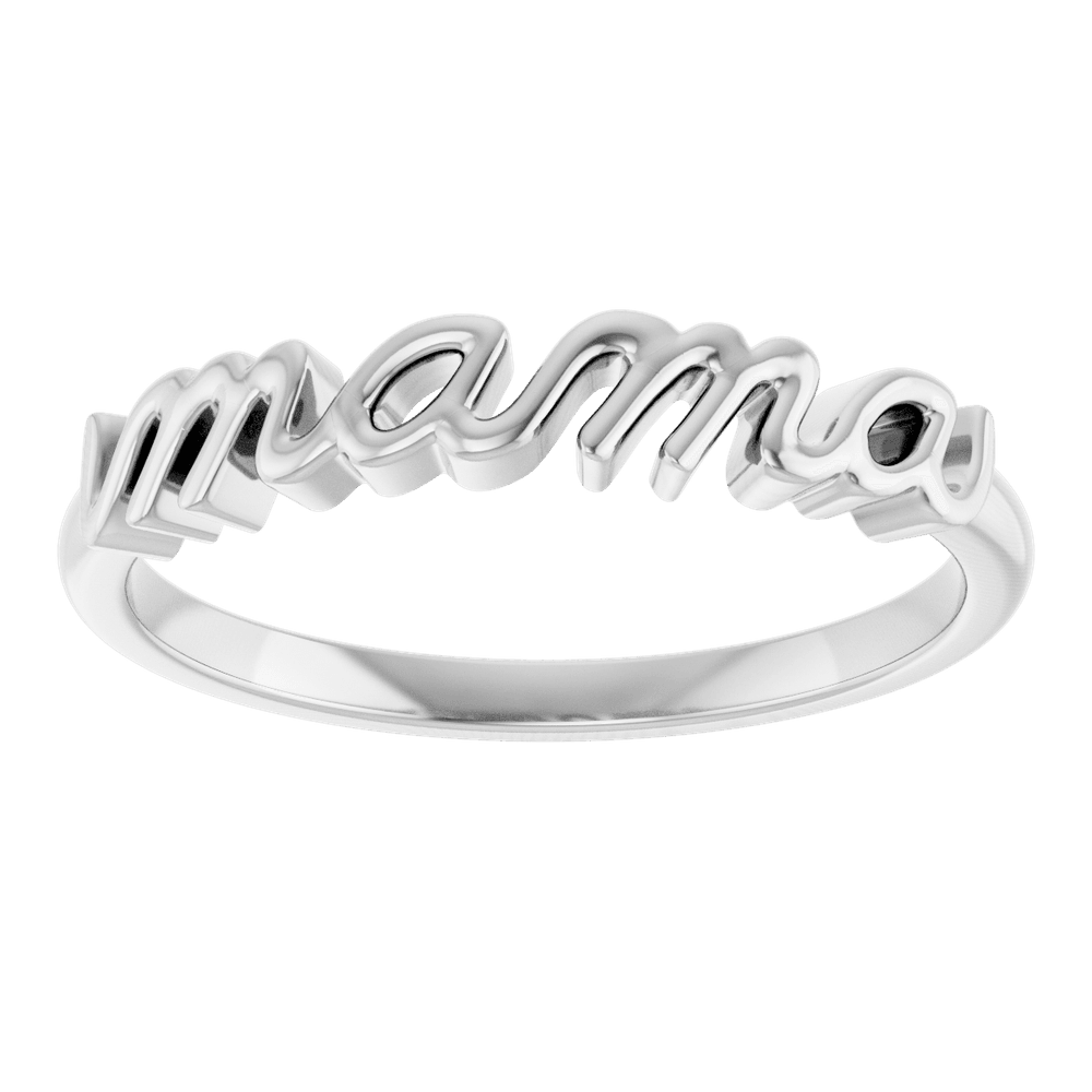 Mama Script Ring in Polished Gold - Minimalist Sentimental Jewelry