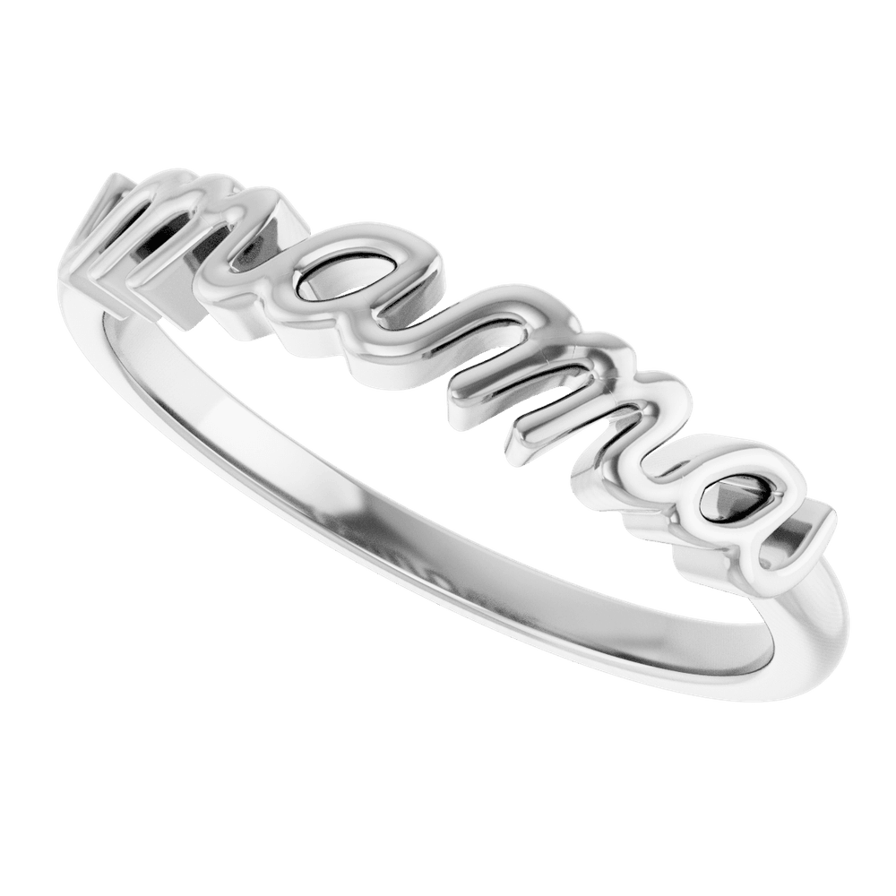 Mama Script Ring in Polished Gold - Minimalist Sentimental Jewelry