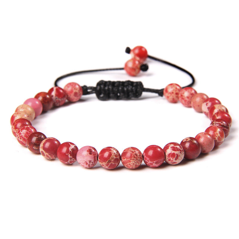 6mm Natural Stone Beads Womens Bracelet Yoga Energy Sports