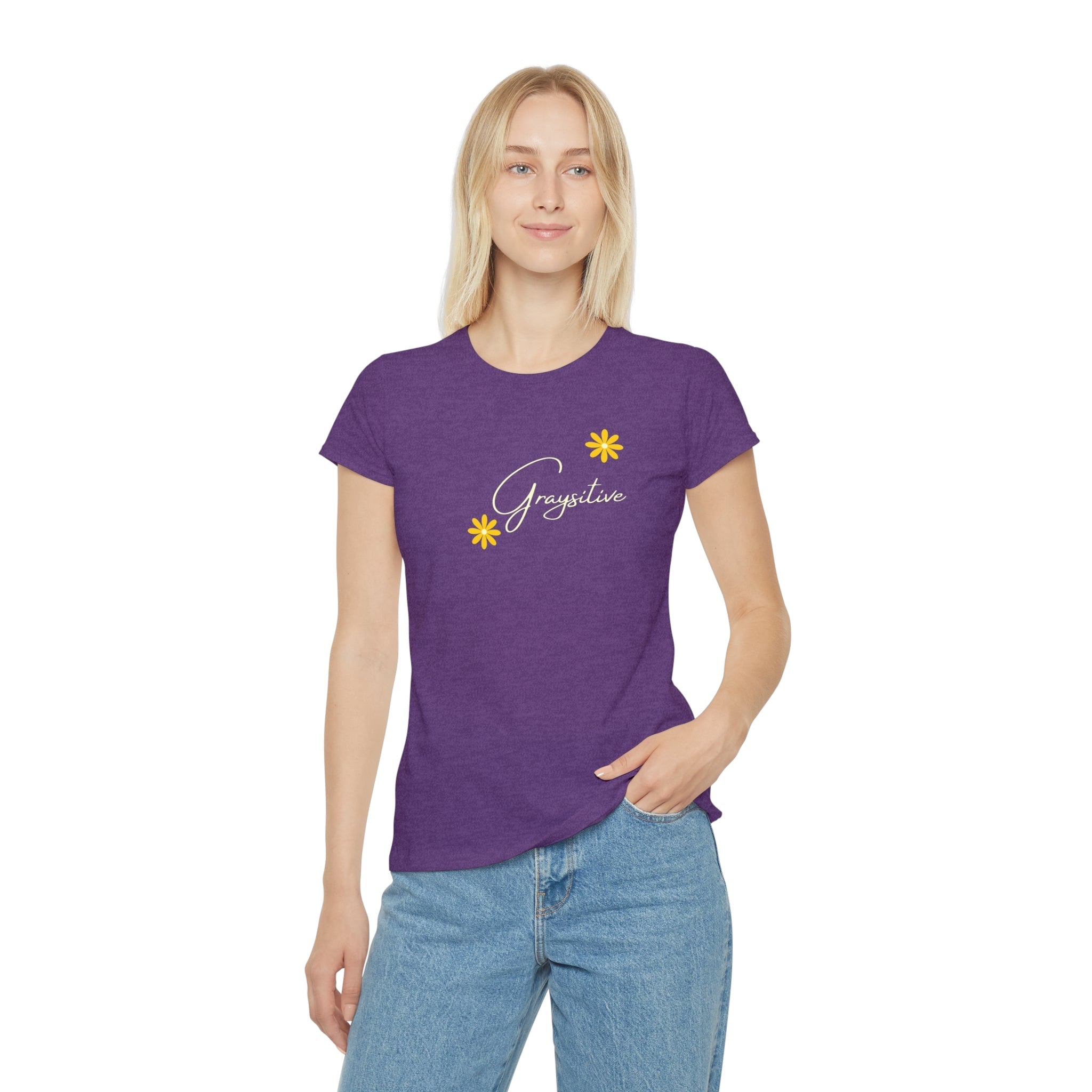 Women's Floral Graphic T-Shirt in Black, Pink, and Gray