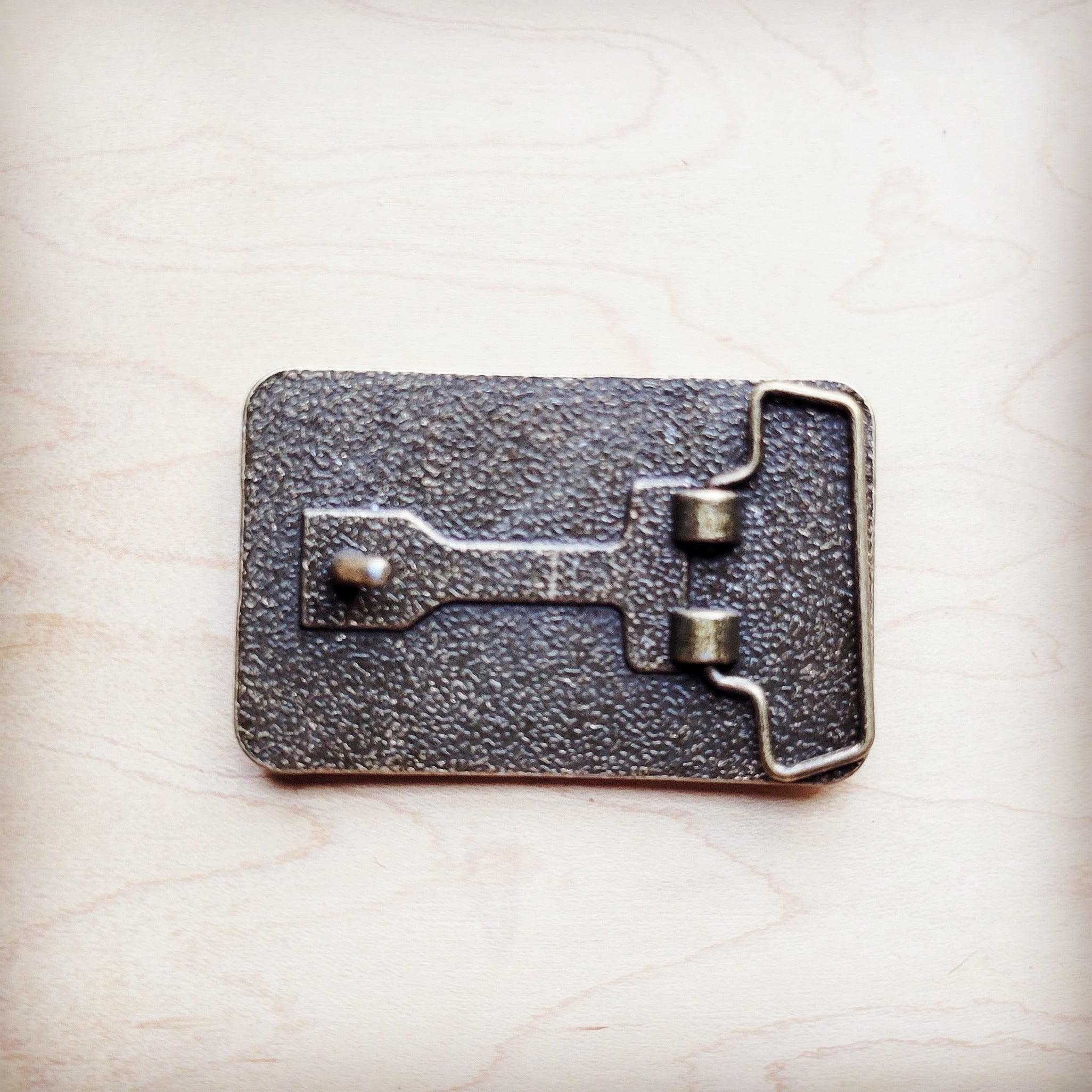 **Rectangle Sandy White Floral Leather Belt Buckle 906ff