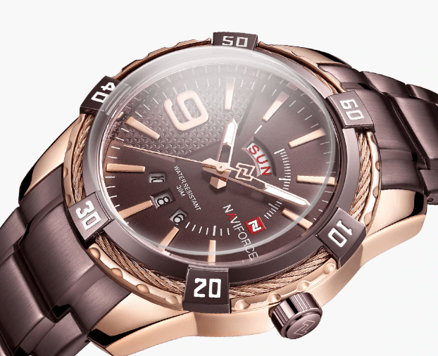 Men's Waterproof Chronograph Watch with Date Display - Modern Metal