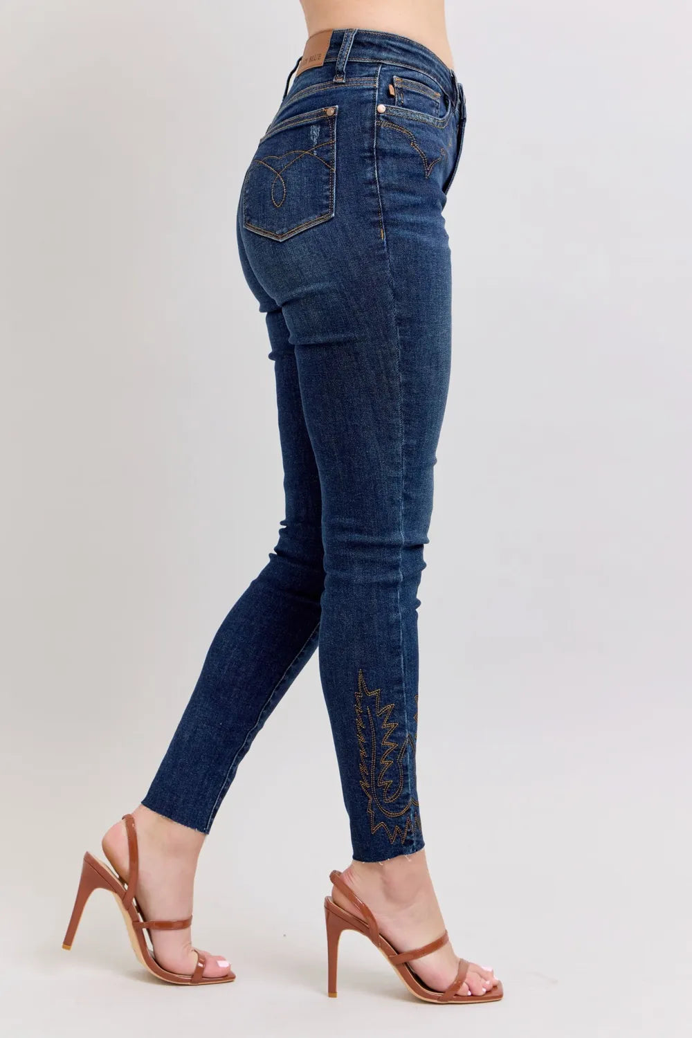 Judy Blue Embroidered High Rise Skinny Jeans | Cotton Blend