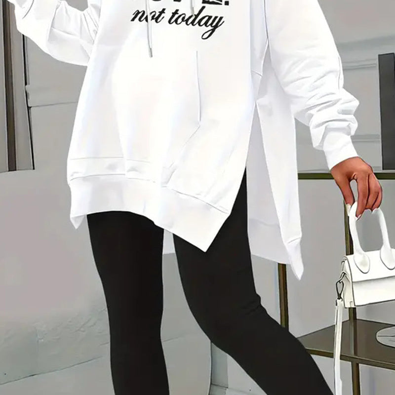 Women's 2-Piece Letter Print Hooded Sweatshirt & Legging Set - Image 7