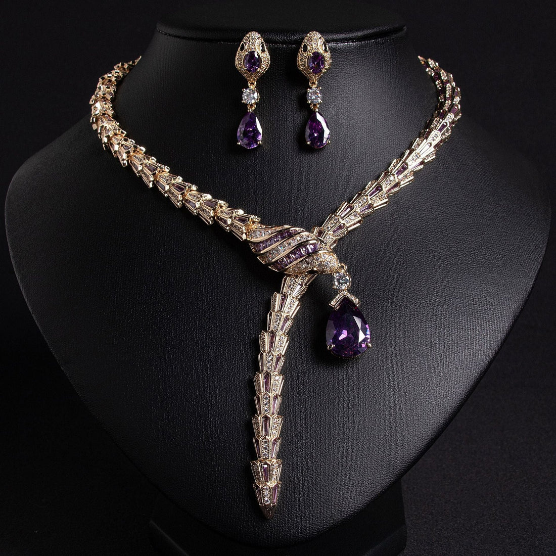 18k Gold Serpent Jewelry Set in Titanium Steel