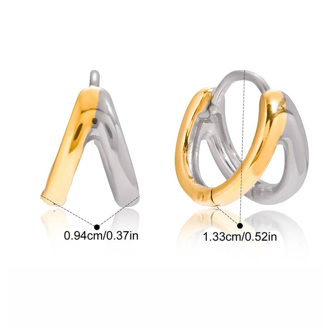 18K Gold Lightweight Hoop Earrings with Secure Clasp