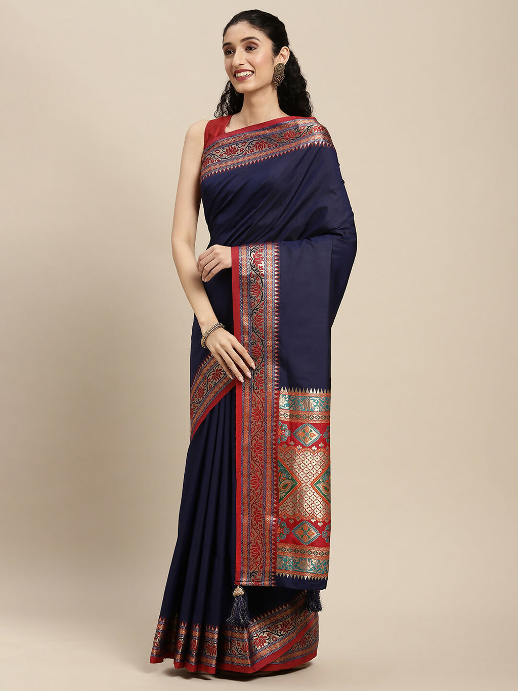 Shree Shyam Fashion Silk Blend Blue Saree