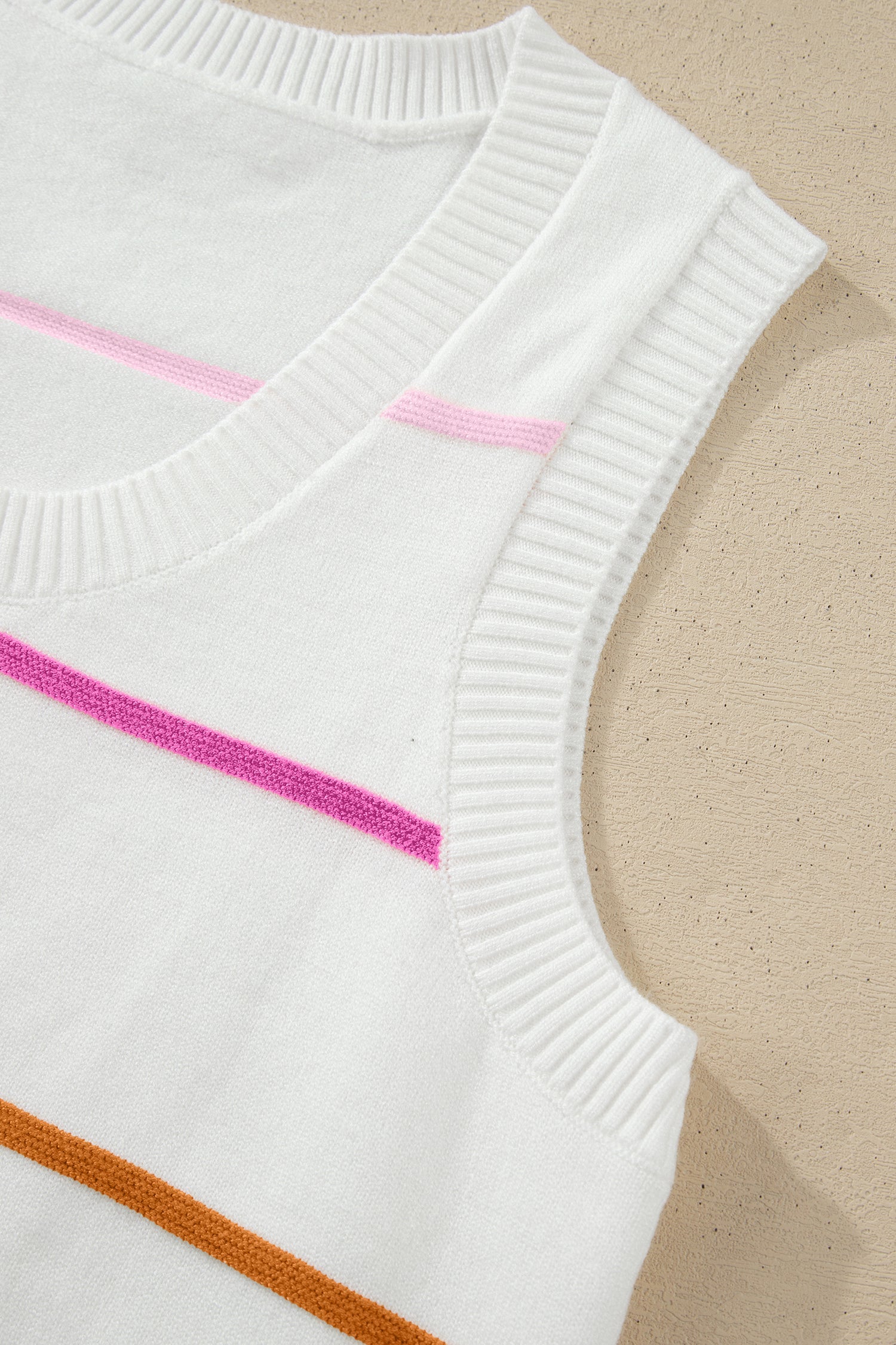 Soraya Multi-Color Striped Ribbed Knit Sweater Tank