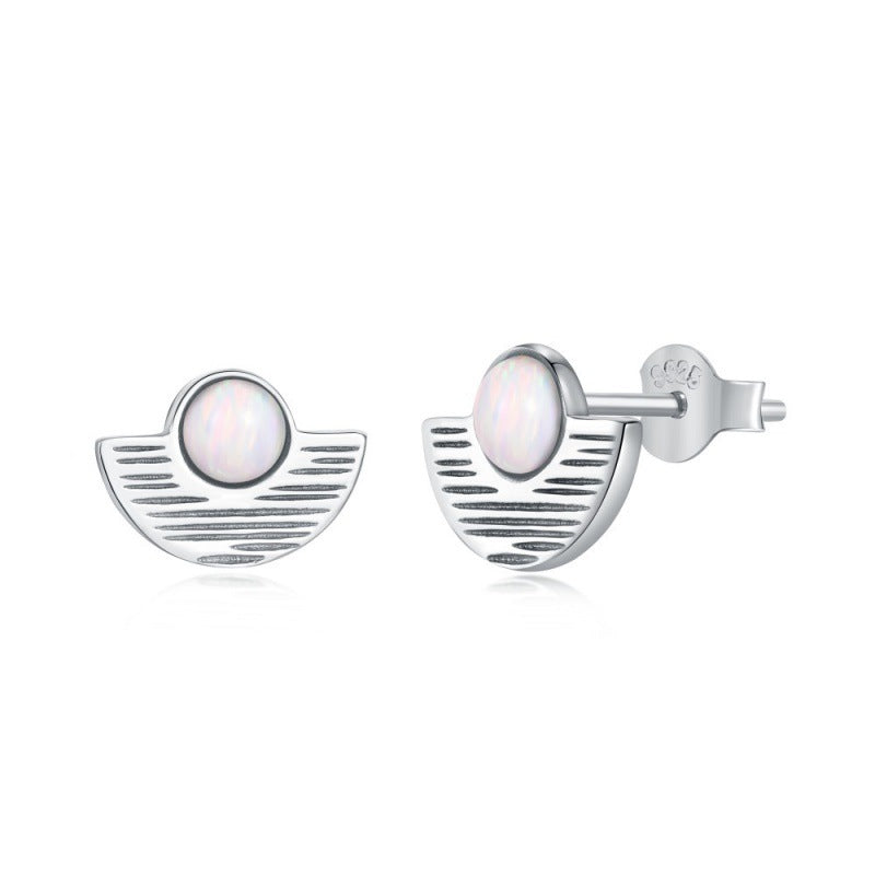 S925 Sterling Silver Opal Earrings For Women Niche Design Style