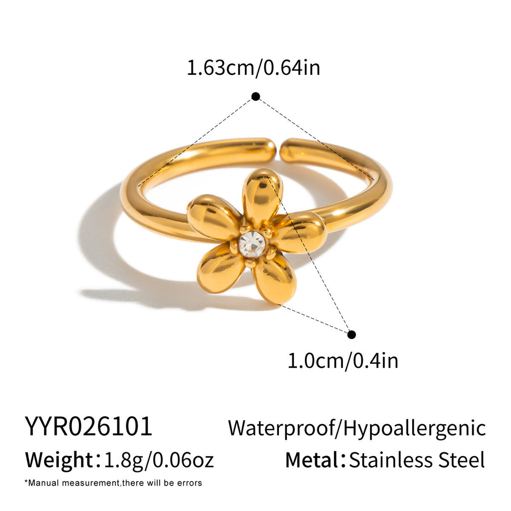 18K Gold-plated Stainless Steel Ring For Women