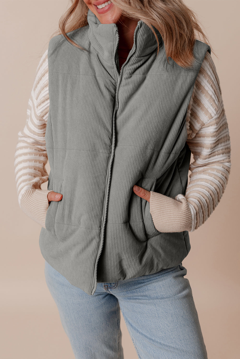 Taytum Stand Zipped Puffer Vest