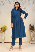 Morpeach cotton solid co-ord set consisting of a matching top and bottom for casual wear