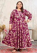 Wine Rayon Ceremonial Designer Kurti with Embroidery