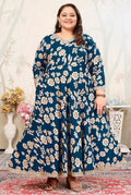 Morpeach ceremonial designer kurti in rayon with embroidery and decorative buttons