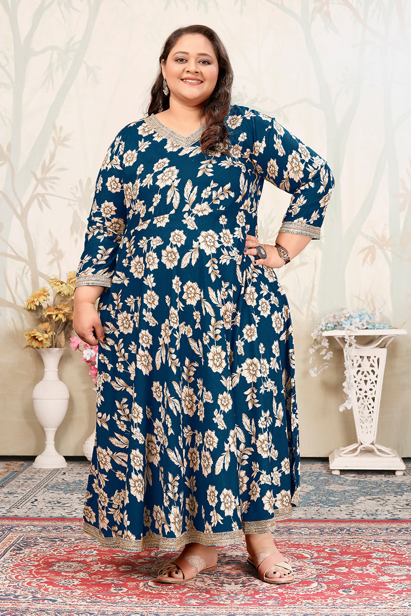 Morpeach Rayon Ceremonial Designer Kurti with Embroidery