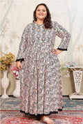 Beige rayon ceremonial designer kurti with ethnic prints