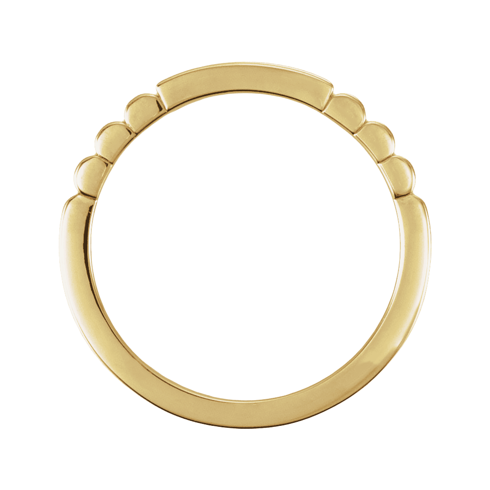 14K Gold Engravable Signet Ring with Contemporary Fluted Detail