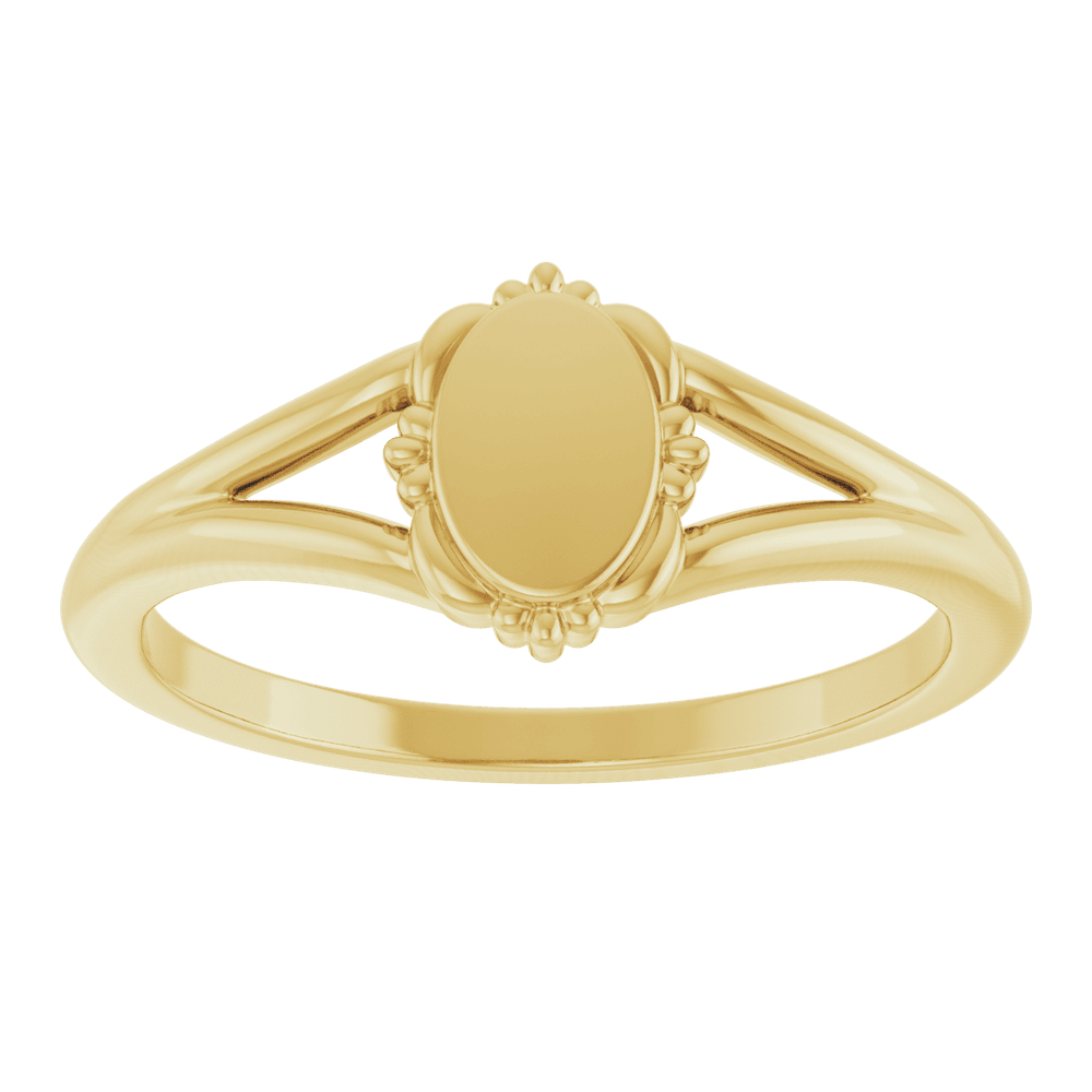 Héritage Vintage Engravable Signet Ring in Solid Gold