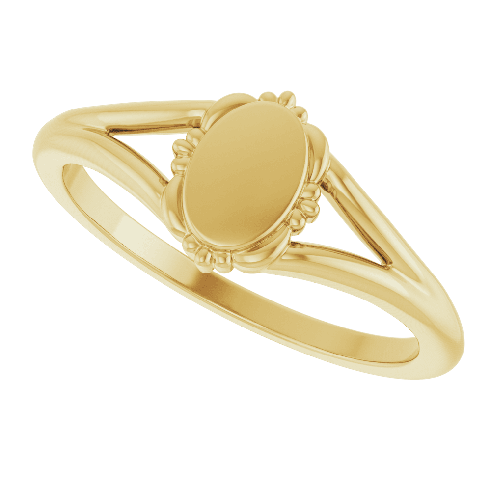Héritage Vintage Engravable Signet Ring in Solid Gold