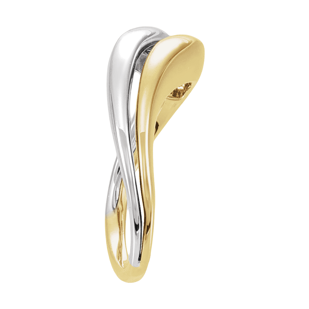 Lunéa Asymétrique Ring in 14K Gold and Rhodium-Finished Silver