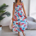 Women's Floral Suspender Corset Dress High-Waisted Summer Maxi