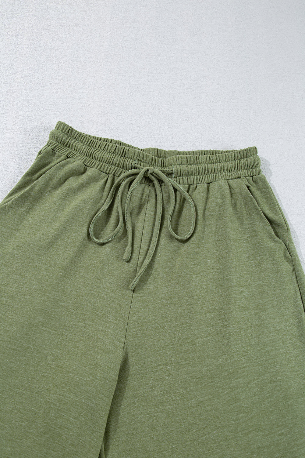 Women’s Wide Leg Knit Pants with Ruffle Hem - Relaxed Bohemian Style