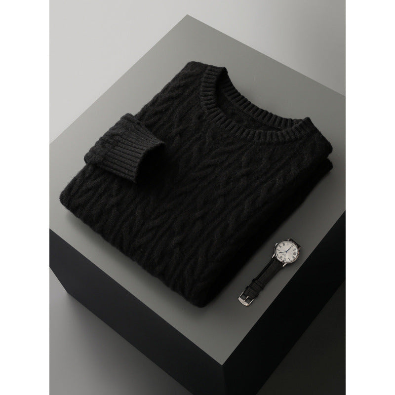 Men's Classic Knit Crew Neck Pullover Sweater - Minimalist Casual