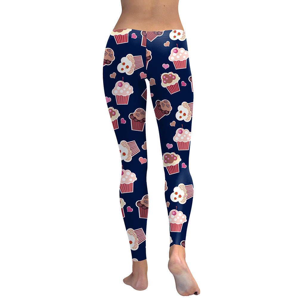 Women's Fun Cupcake Print Full-Length Leggings - Image 3