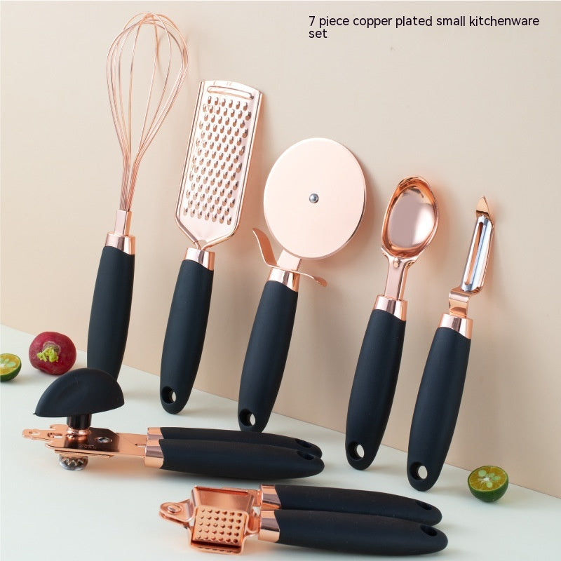 Copper Plated Kitchen Cutlery Organizer and Tool Storage Rack