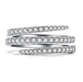 Women's Creative Micro Pave Snake Ring, Three-Line Twisted Row Diamond Simple Versatile Band