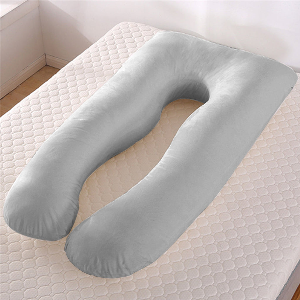 U-Shaped Maternity Pregnancy Pillow with Cooling Ice Silk Cover