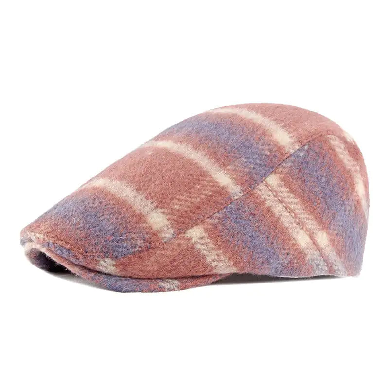 Women's British Retro Plaid Woolen Casual Hat - Image 2