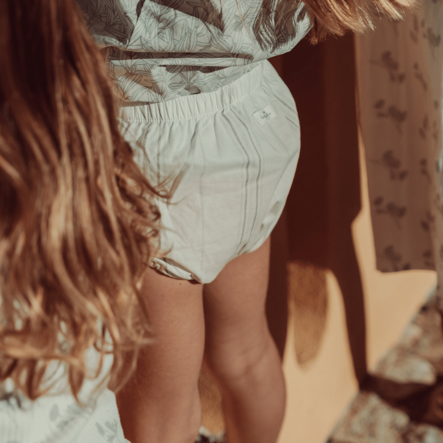 Willa Woven Tunic in White and Sage Leaf Print