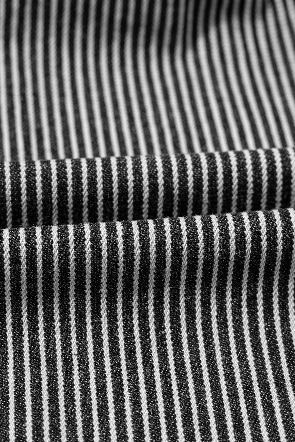 Blue Stripe Washed Oversized Pocketed Denim Jacket