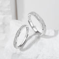 S925 Sterling Silver With You Plain Band Couple Rings, Niche Design Pair Rings, Minimalist Light Luxury & Versatile, Ideal For Gift