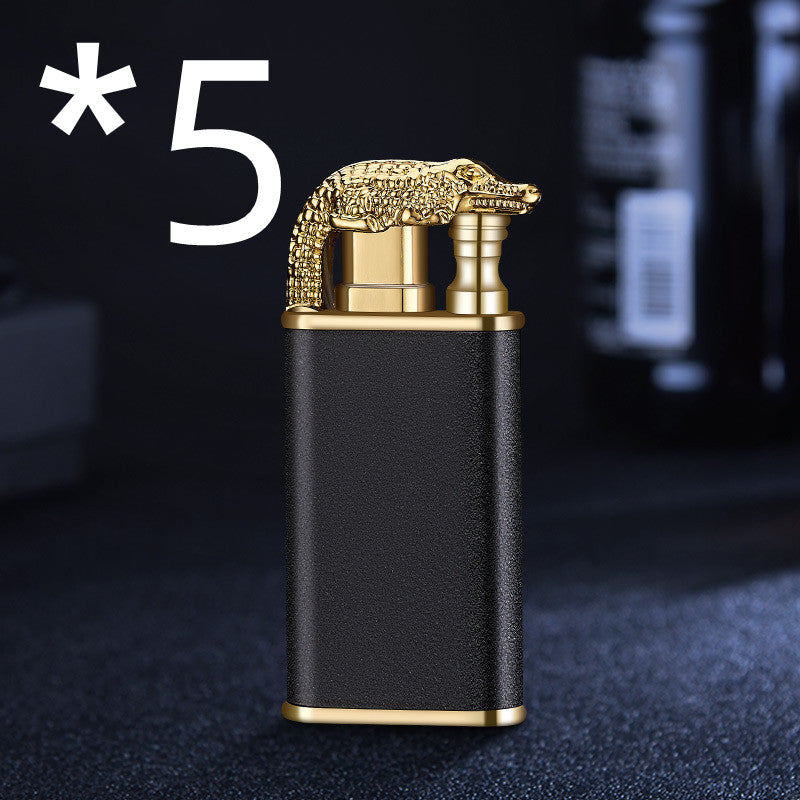 Windproof Double Flame Metal Lighter with Blue Jet Torch